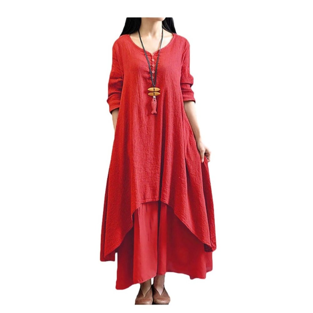 NWT Fashion Mia BOHO Casual Loose Maxi Dress Size Medium